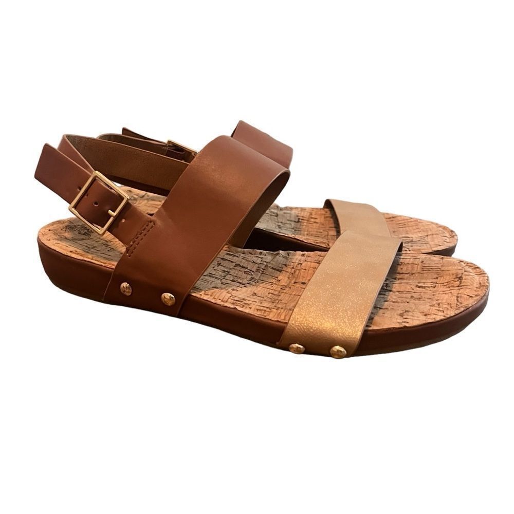 Restricted Women's Sandals Size 6.5 Brown & Gold